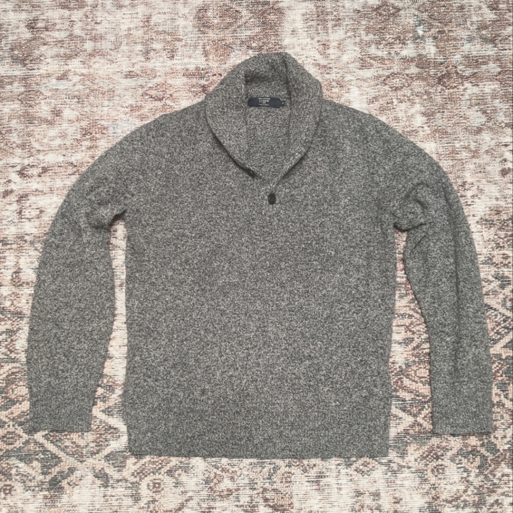 J Crew Roll Collar Sweater New M Medium Gray